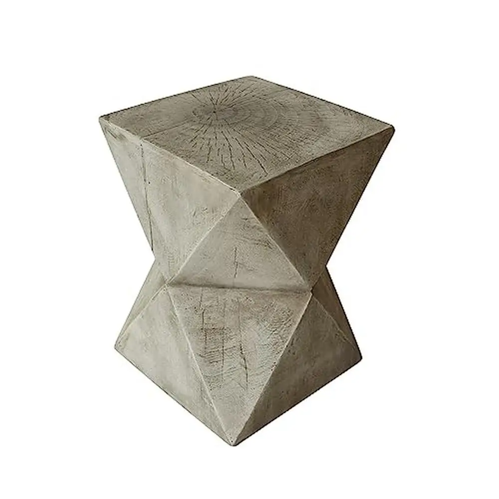 

Modern Hand Painted Concrete Accent Table Hourglass Structure Lightweight 12.5"W x 12.5"D x 17.75"H