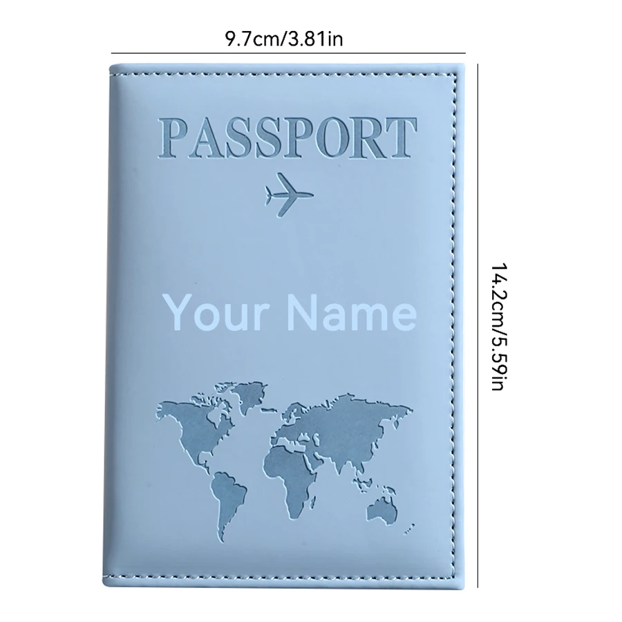 Personalized Custom Name Passport Cover PU Leather Passport Holder Slim Travel Document Card Wallet Customized Gift for MenWomen view 5