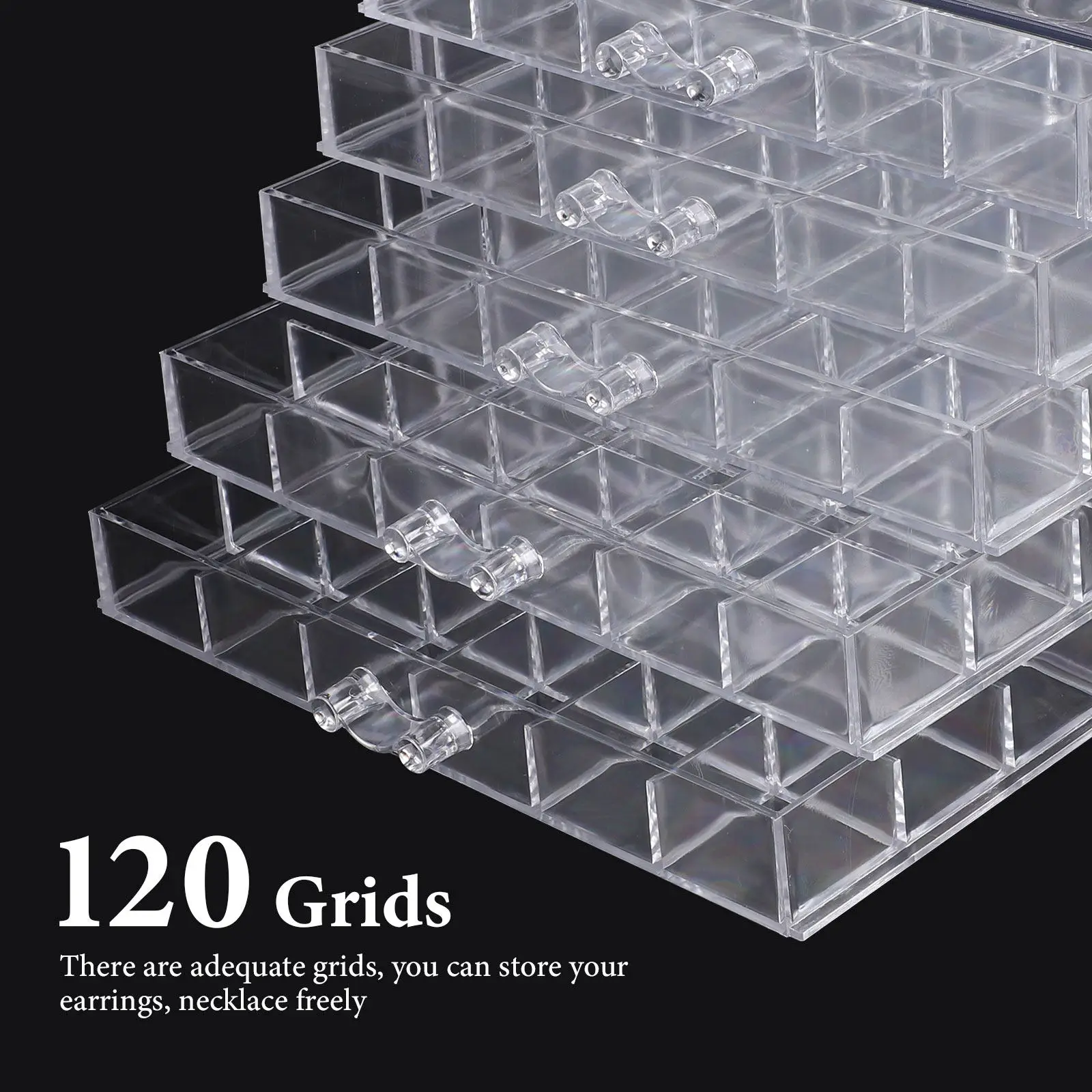 

5-Layer Nail Art Storage Box Transparent Drawer Manicure Organizer Case Jewelry Earrings Decoration Storage Container