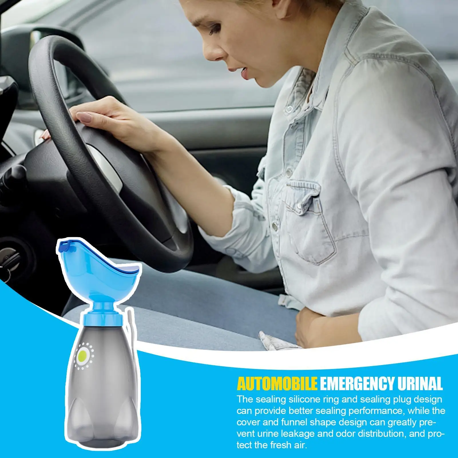 Urinal Bottle Unisex Travel Outdoor Toilet Urgent Urine Portable emergency urinal with lid funnel for car use Camping parks