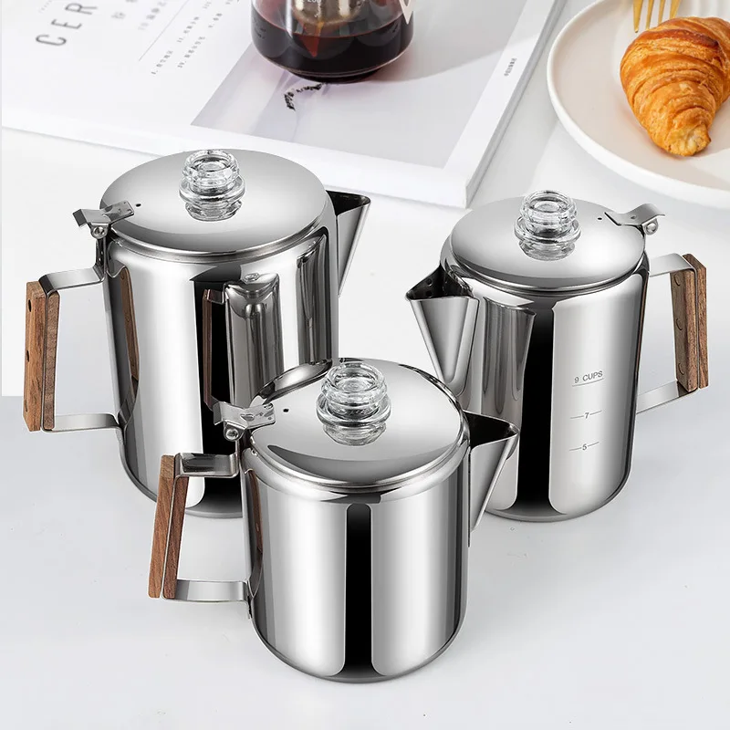 Portable Stainless Steel Coffee Pot For Outdoor Camping Stew Style Multi Function Indoor Water Extraction Kettle