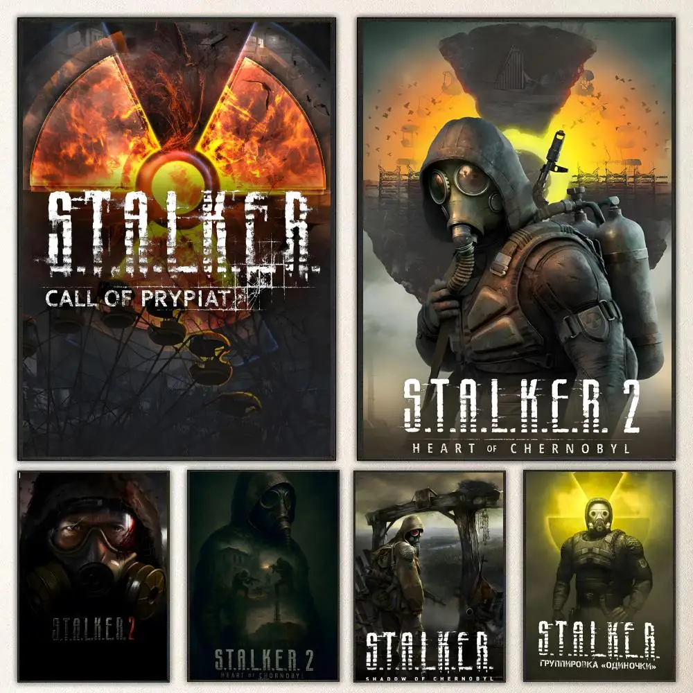 Game STALKER 2 Poster Self-adhesive Art Waterproof Paper Sticker Coffee House Bar Room Wall Decor