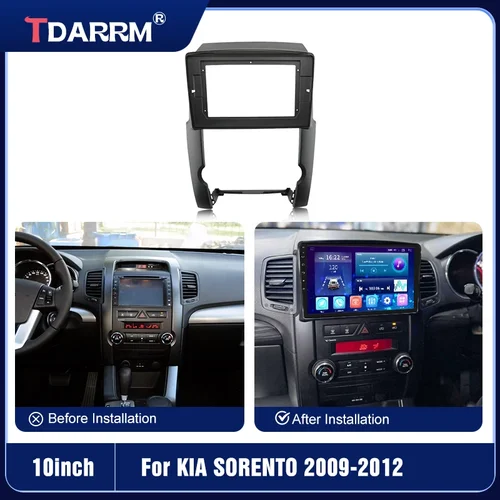 Para Kia Sorento 2009-2012 Radio de coche Fascia Android reproductor MP5 Panel carcasa marco 2Din unidad principal cubierta de tablero estéreo