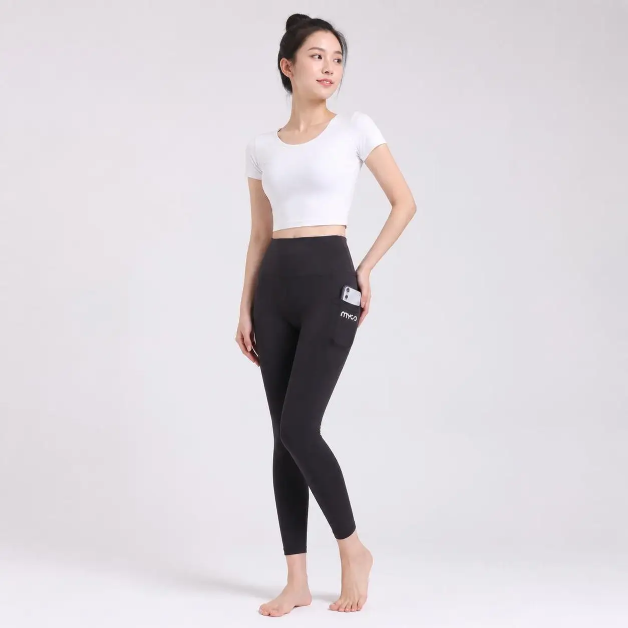 High Waist Women Leggings with Pocket Tight Seamless Jogging Women's Capri Pants Slimming Tummy Control Shapewear Yoga