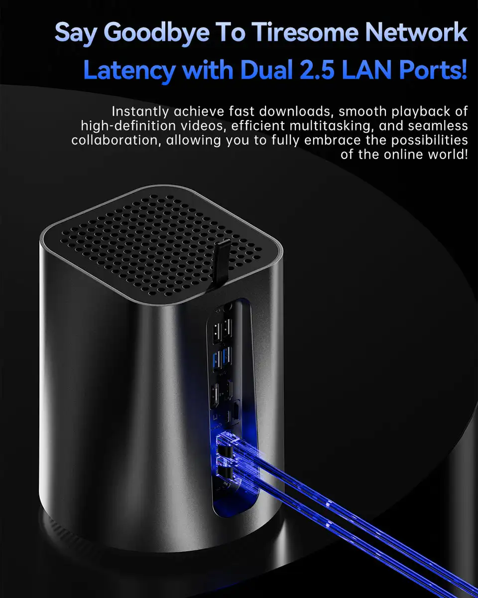 AOOSTAR Mini PC WTR R7 5825U NAS de 2 baias Ryzen 2x 2,5/3,5 polegadas HDD RAID WiFi6 Dual 2.5G LAN Virtualisização 4K para computador desktop