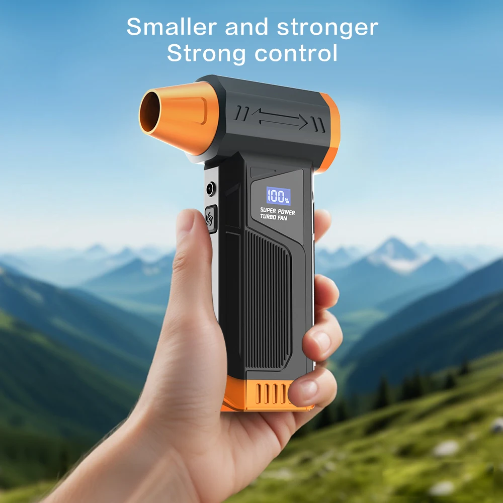 2025 New Brushless Jet Fan Turbo Air Blower For Car Cleaning With LED Light Digital Display Portable Outdoor BBQ Use