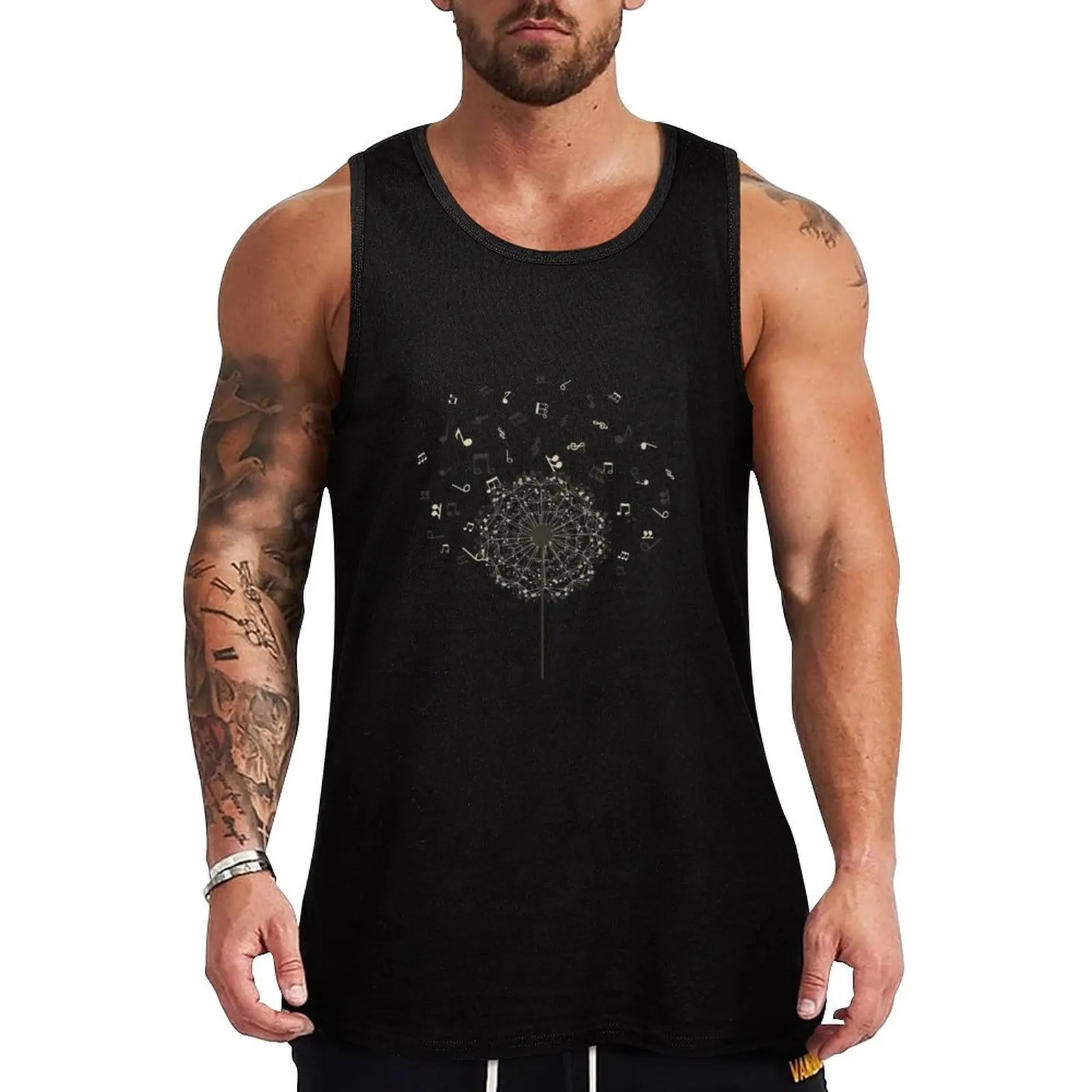 Music a dandelion Tank Top bodybuilding t-shirt for men vest for men Men's gym