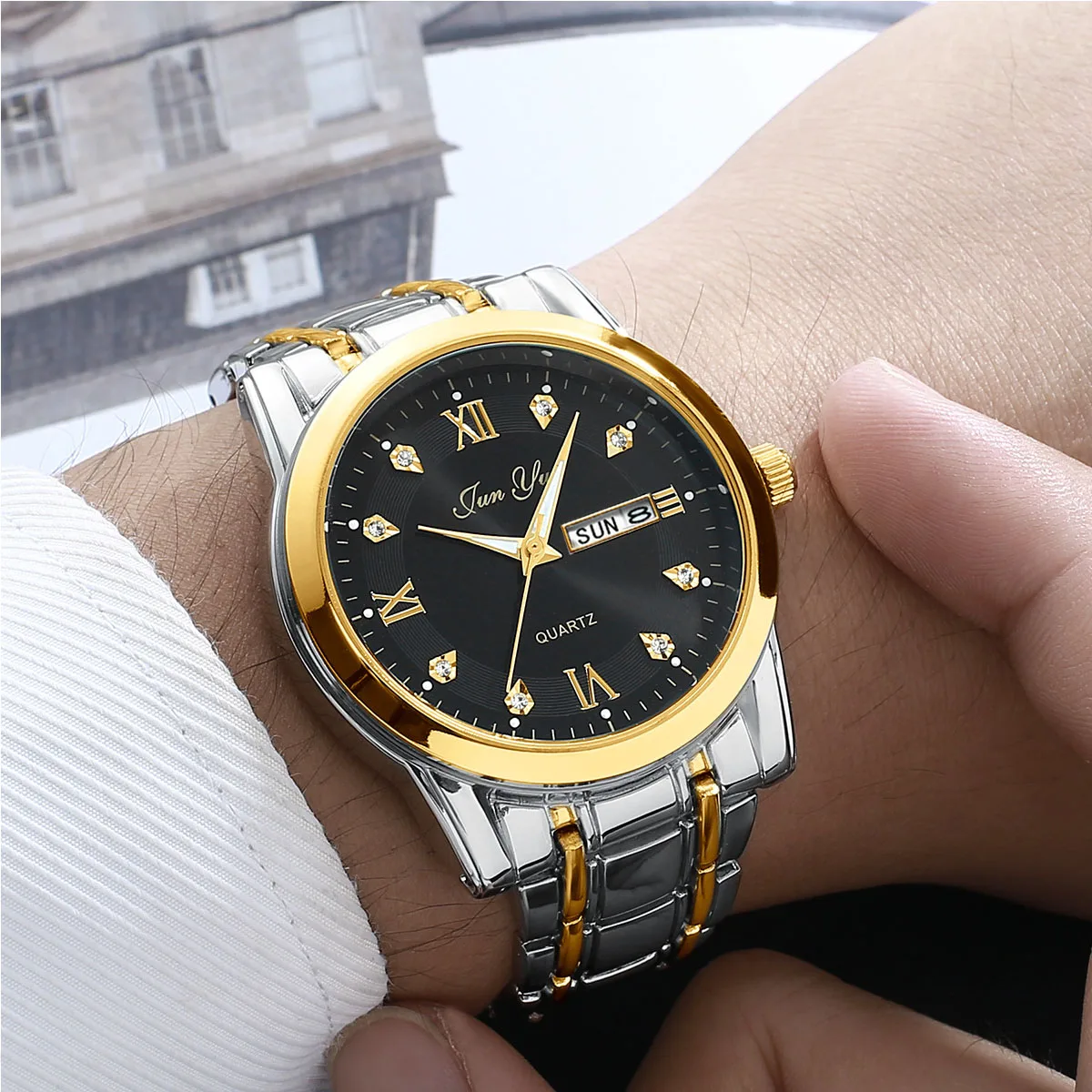 

Luxury Men Watch Luminous Waterproof Stainless Steel Watch Quartz Men Date Calendar Business Wristwatch for Men