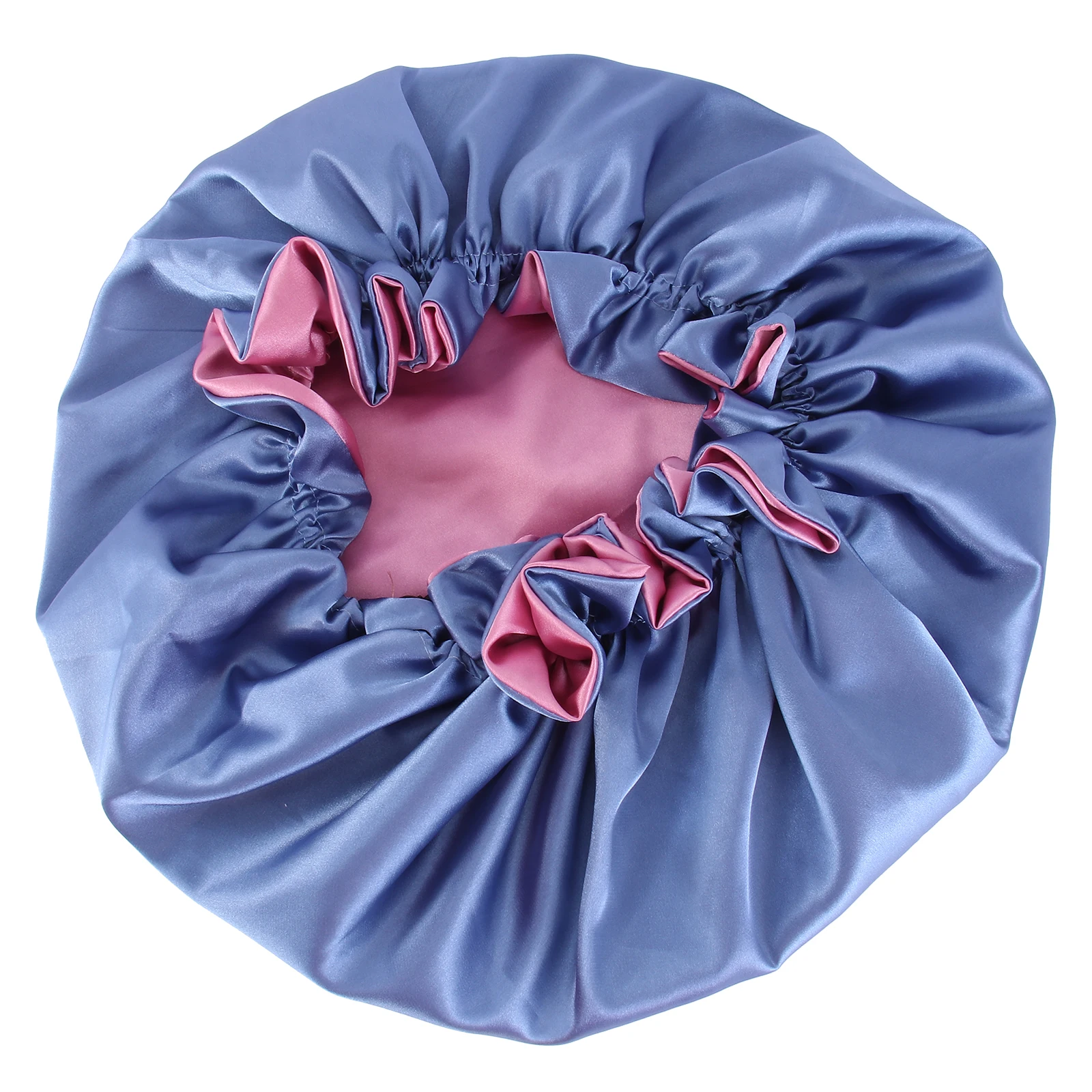 

Lace Trim Cap Satin Bathing Women Square Silk Bathing For Women Double Layer Elastic Hair Protection Comfort