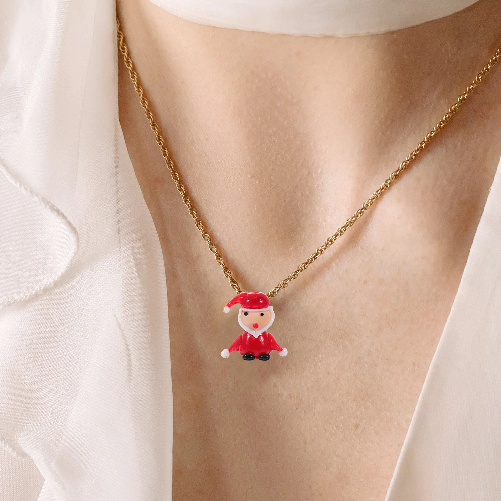 

15Pcs Glass Beads Christmas Themed Loose Beads DIY Jewelry Making Accessories Festival Pendant Charms DIY Jewelry Accessories