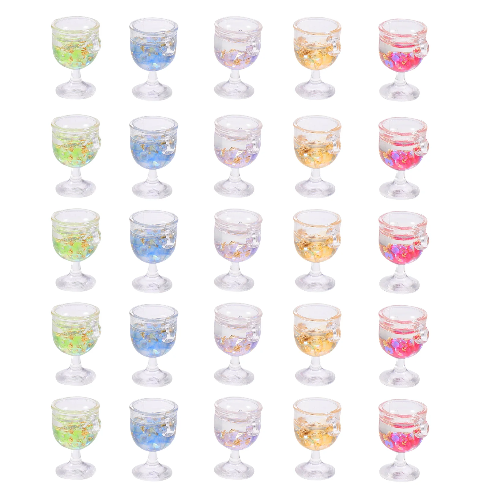 25 Pcs Mini Simulation Accessories Natural Appearance Pendants Resin Goblet Charms Jewelry DIY