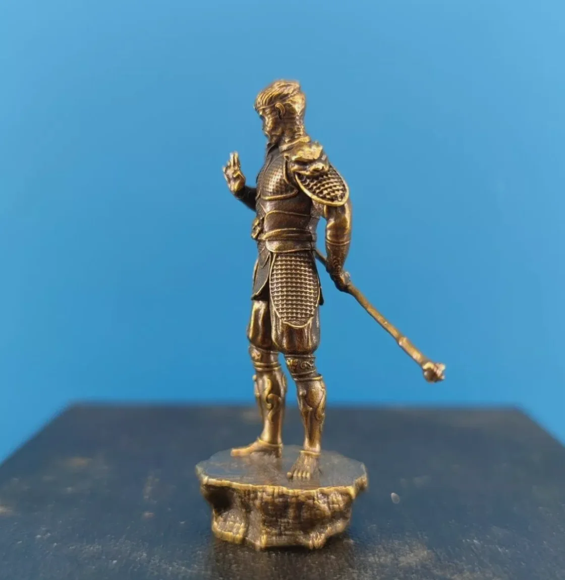 Chinese Bronze Copper Statue Hand Carved Black Myth Wukong Figurine X002