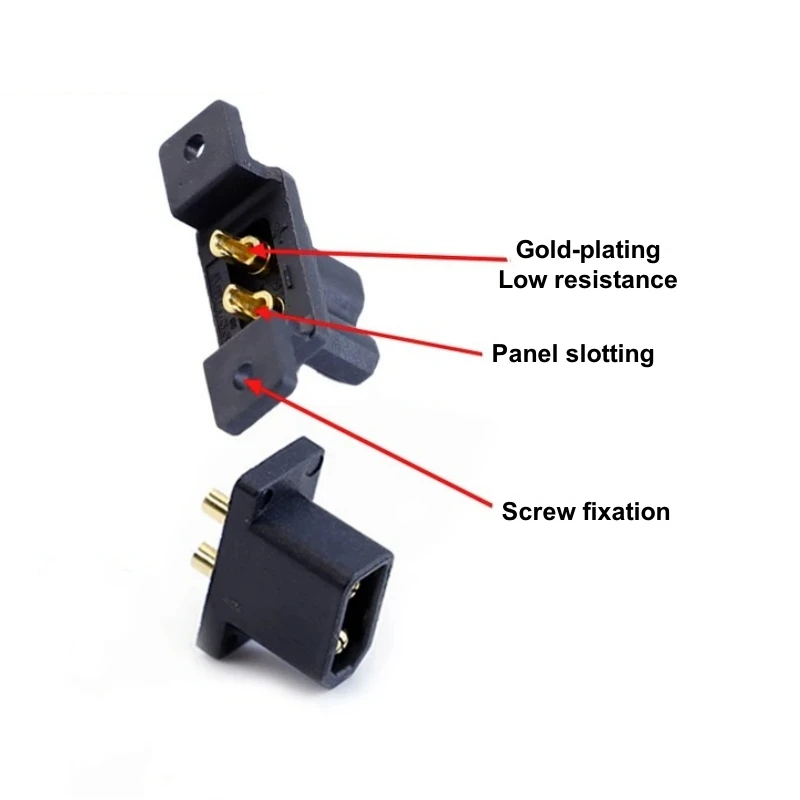 Conector macho hembra de alta corriente XT30G 30A, enchufe de acoplamiento fijo de carga de batería de litio para modelo RC, avión, coche, drone