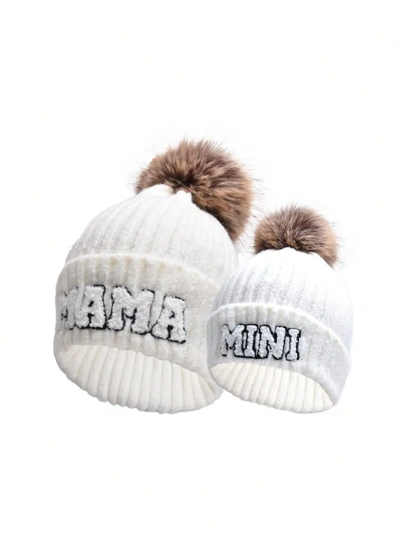 Schwarze Wollmütze im koreanischen Stil mit Buchstaben, ein neuer modischer und vielseitiger Strickkopfschmuck für Herbst und Winter