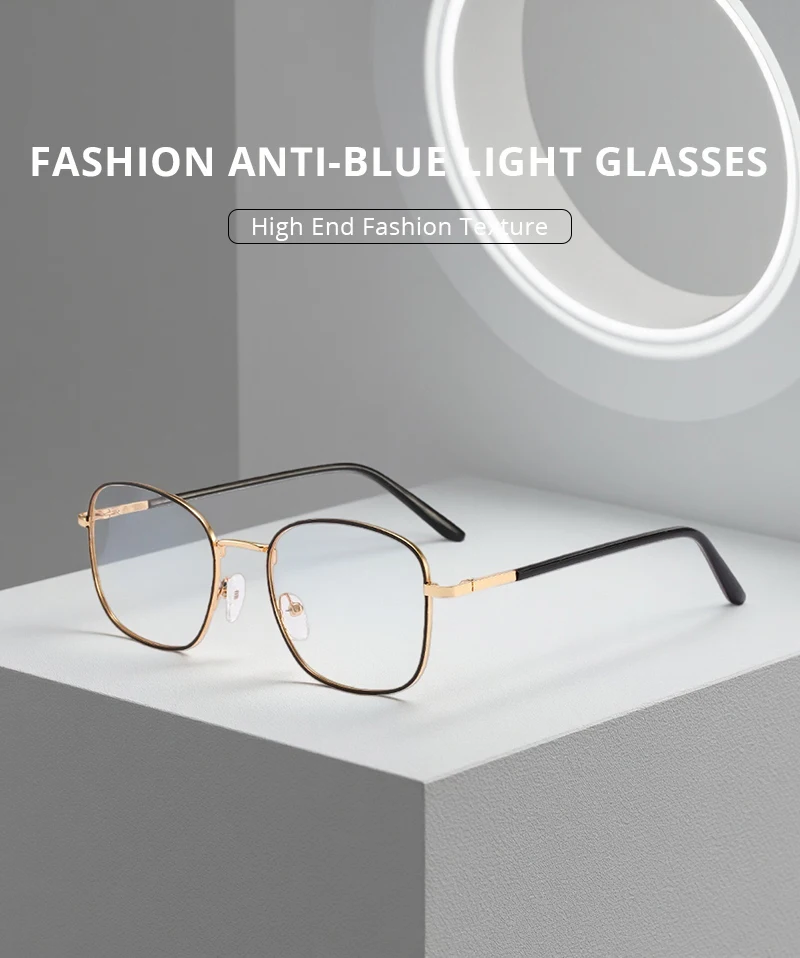 Übergroße quadratische Anti-Blaulicht-Brille für Männer und Frauen, ultraleichte, große photochrome Brille, modische dekorative Brille – Detail 3