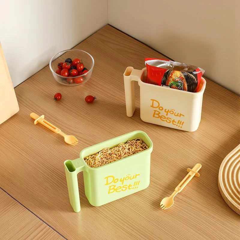 No-Wash Instant Noodle Bowl Heat Resistant Reusable SoupCup Just Add Hot Water for Student Dorm Office Lazy Quick Meal Essential