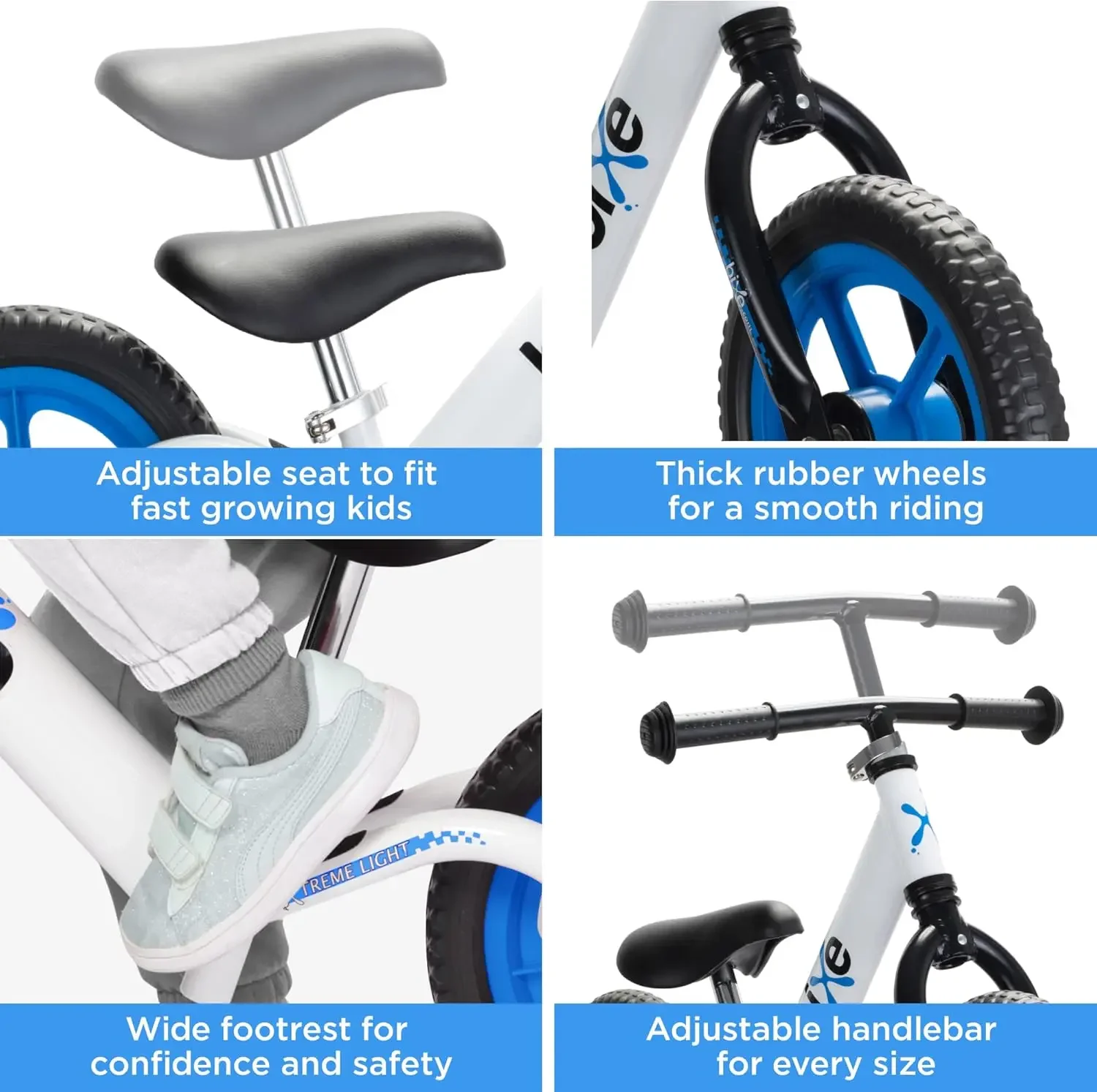 Bicicleta de equilibrio de aluminio para niños y niños pequeños, liviana de 4 libras, bicicleta de entrenamiento deportivo sin pedal, bicicletas para niños de 2 a 5 años, azul