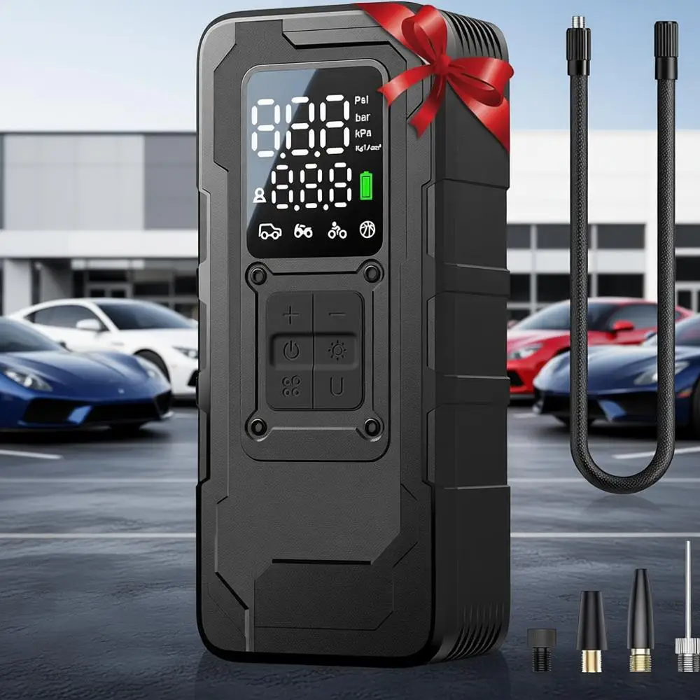 

Portable Air Compressor - 4X Faster 160 PSI Pump for Cars, Pickup, Bike and More