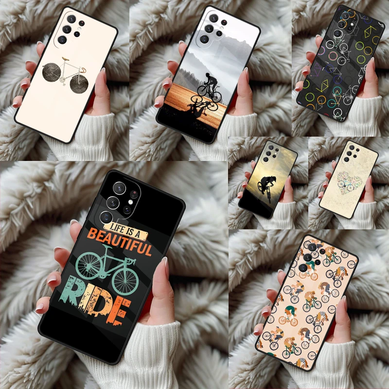 Bike Bicycle Sport Phone Case For Samsung Galaxy S24 S25 S26 Ultra S22 S23 Plus S21 S20 FE Note10 TPU Cover