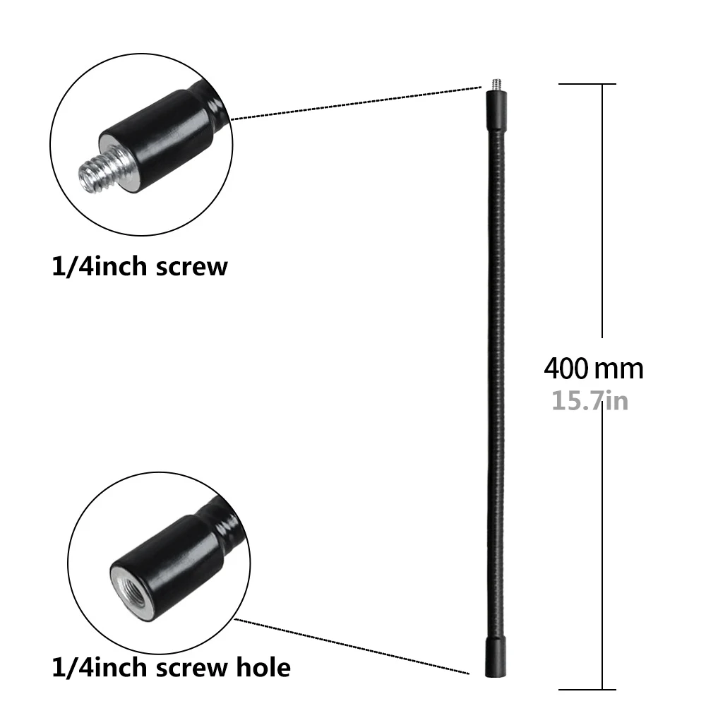 Flexible Metallrohrstange Einbeinstativ Selfie Stick Ständer mit 1/4 Zoll Schraube/Kugelkopf-Verlängerungsarm für Kamerastativ-Handy – Detail 26