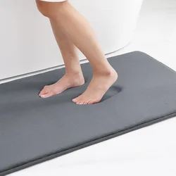 Foot Mat Pure Color Thickened Memory Foam Flannel Carpet Rugs Baths Floor Bathroom Door Mat Absorbent mat Toilet Non-Slip Mats