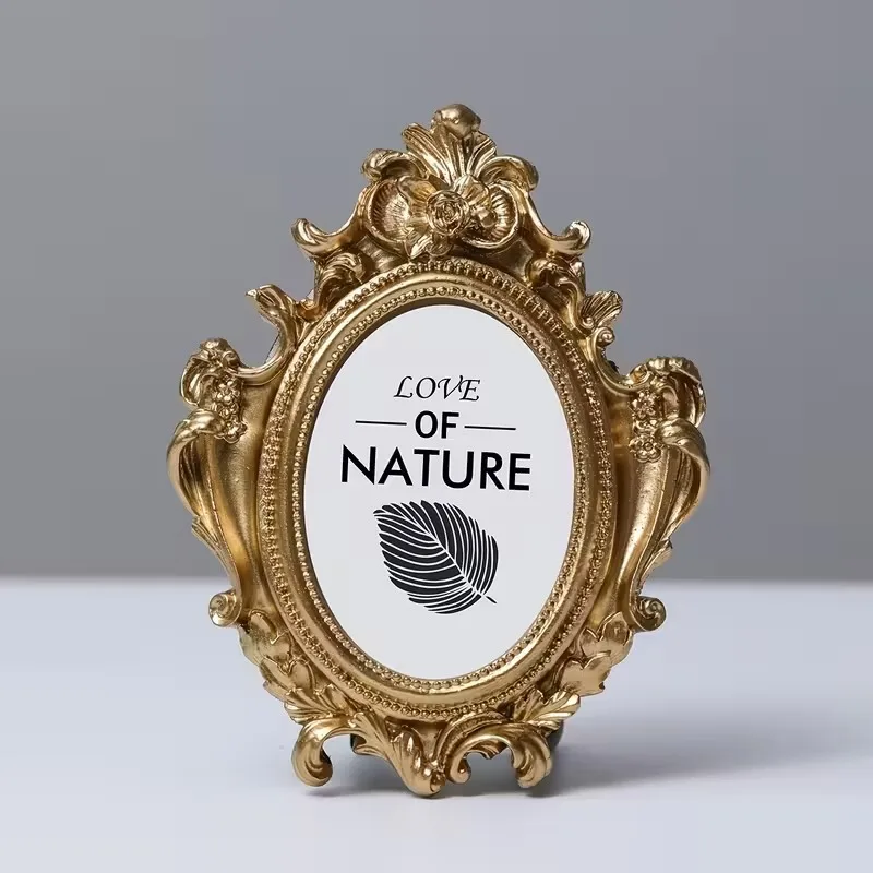 

Mini Vintage Photo Frame Micro Gold Resin Photo Frame Baroque Photo Frame Wall Mount Photo Frame Salon Home Decor