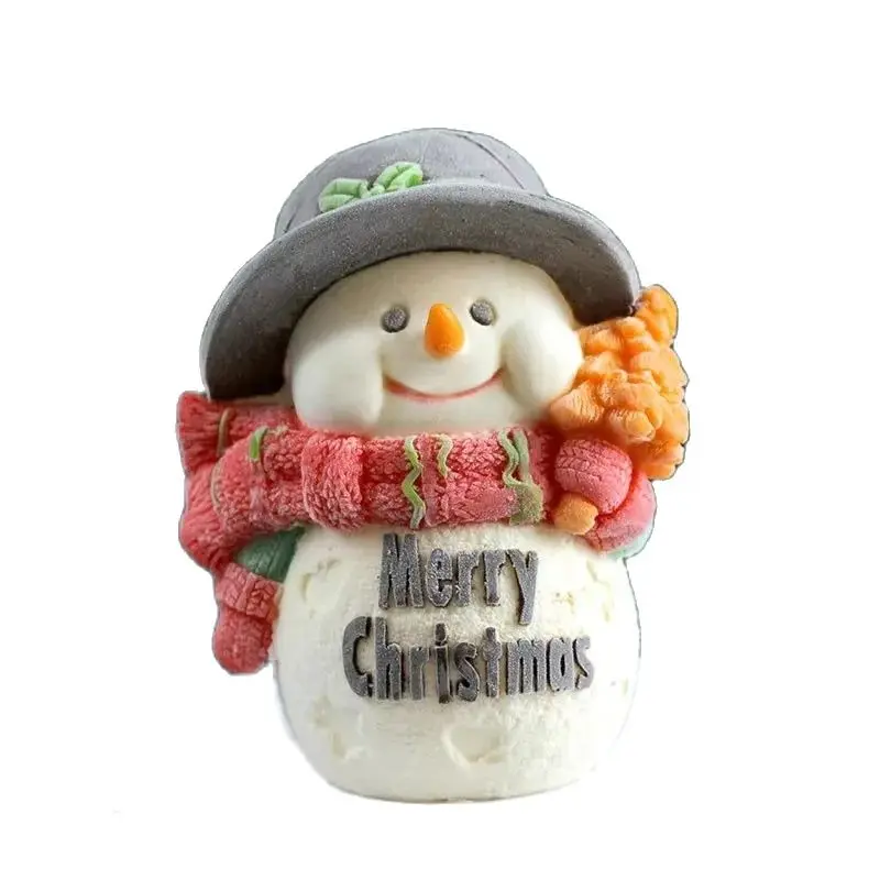 Christmas Snowman Silicone Molds 3D Big Size Mousse Baking Mold For Cake Decorating Tool Candle Plaster Handmade Craft  Mould