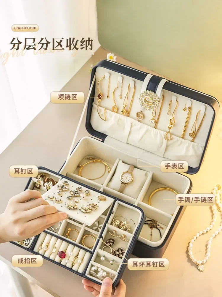 High-end jewelry storage box Necklace Earrings  Advanced exquisite watch gold