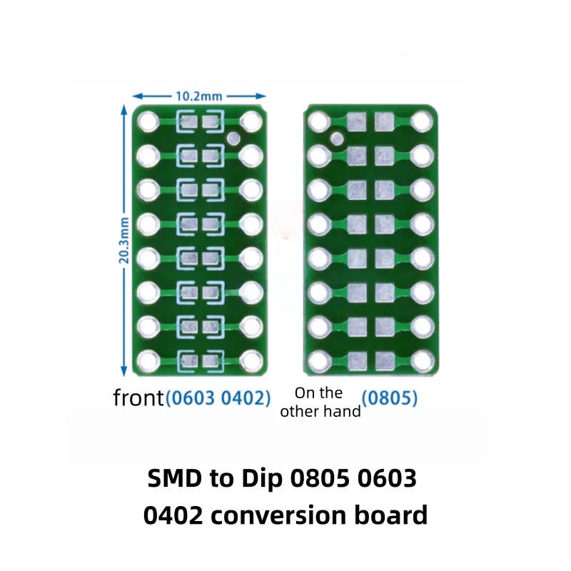 20pcs SMD to DIP Conversion, 0805 0603 0402, Capacitors, Resistors, LEDs, SMD Adapter Board