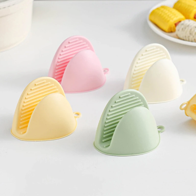 1 Pair Thickened Silicone Heat Resistant Gloves Non Slip Oven Mitts Microwave Safe Kitchen Gloves For Baking Cooking
