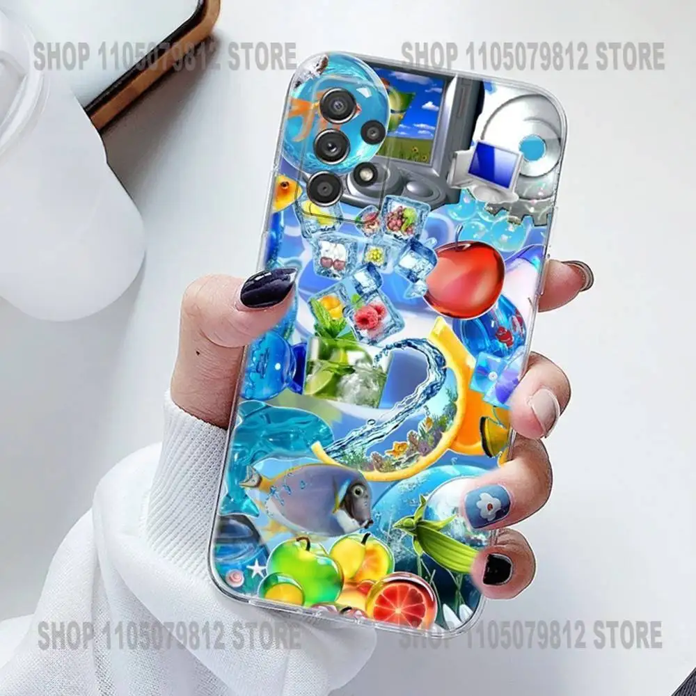 Funda de teléfono Frutiger Aero de silicona para Samsung S30,23,21,22,20 FE lite,S10,9,PIus Note20ultra suave transparente