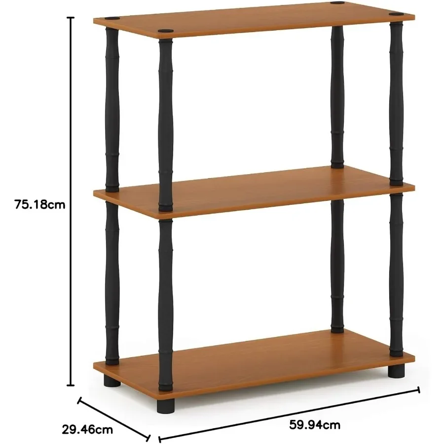 رف عرض مدمج من ثلاث طبقات مع تصميم أنبوبي كلاسيكي، رف تخزين متعدد الأغراض لتنظيم توفير المساحة #6