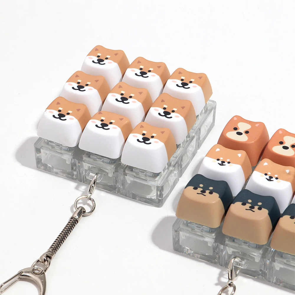 Neue 9-Tasten-Hunde-Finger-Tastatur ohne Beleuchtung, Stressabbau-Fidget-Schlüsselanhänger, Zeitvertreib-Tastenknopf, Quetschspielzeug für Erwachsene – Detail 4