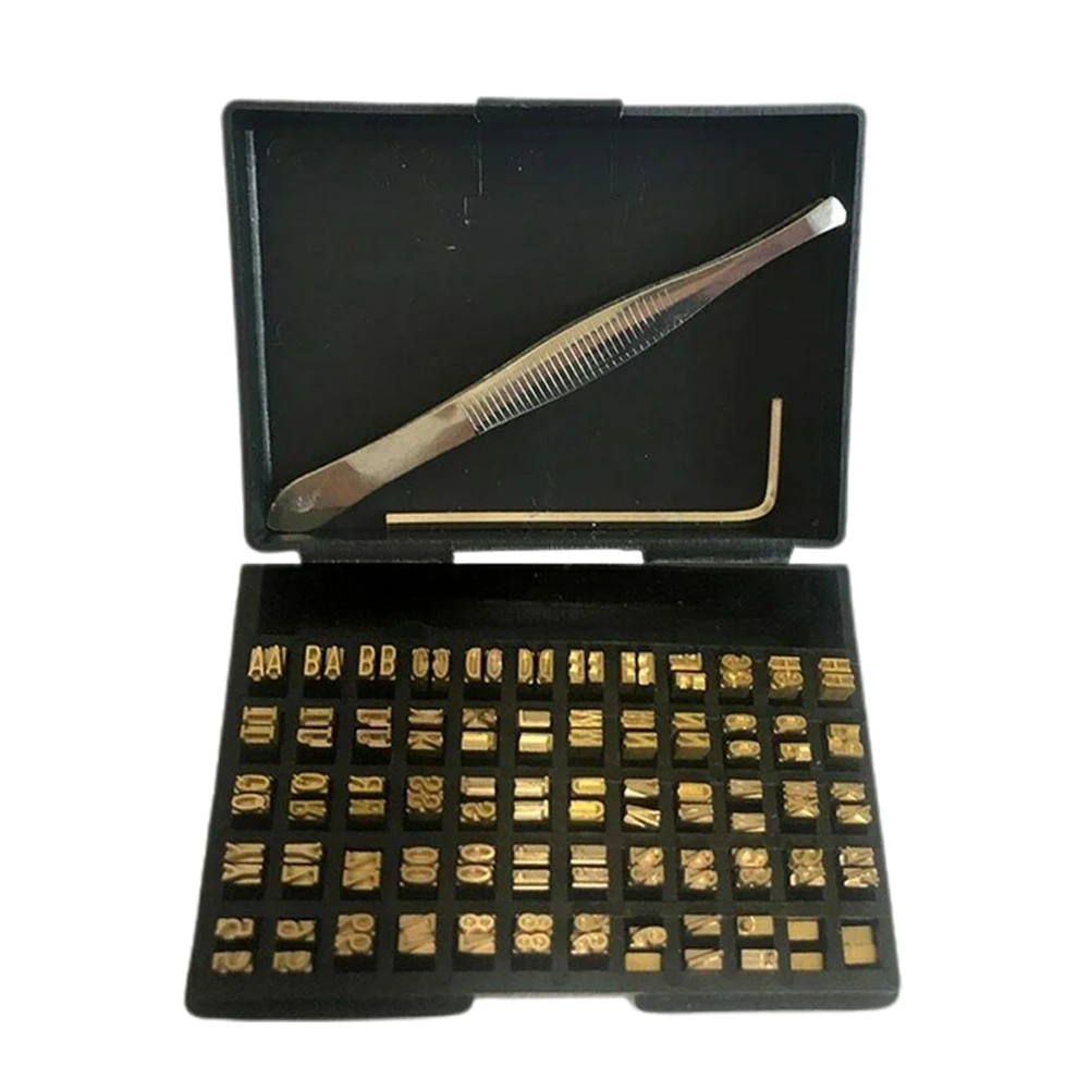 120pcs Hot Stamp Copper Letters Thermal Ribbon Printing Font 2*4*15mm Coding Machine Word Grain Labeling Machine Tool Parts