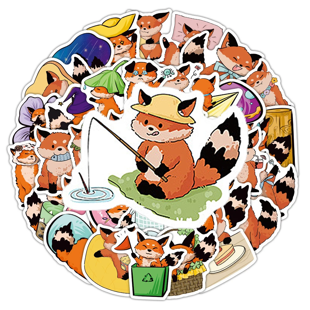 10/30/50 Stück Kawaii Tier Fuchs Alltag Cartoon Aufkleber Lustige Aufkleber Dekoration DIY Skateboard Telefon Gepäck Niedliche Aufkleber Spielzeug
