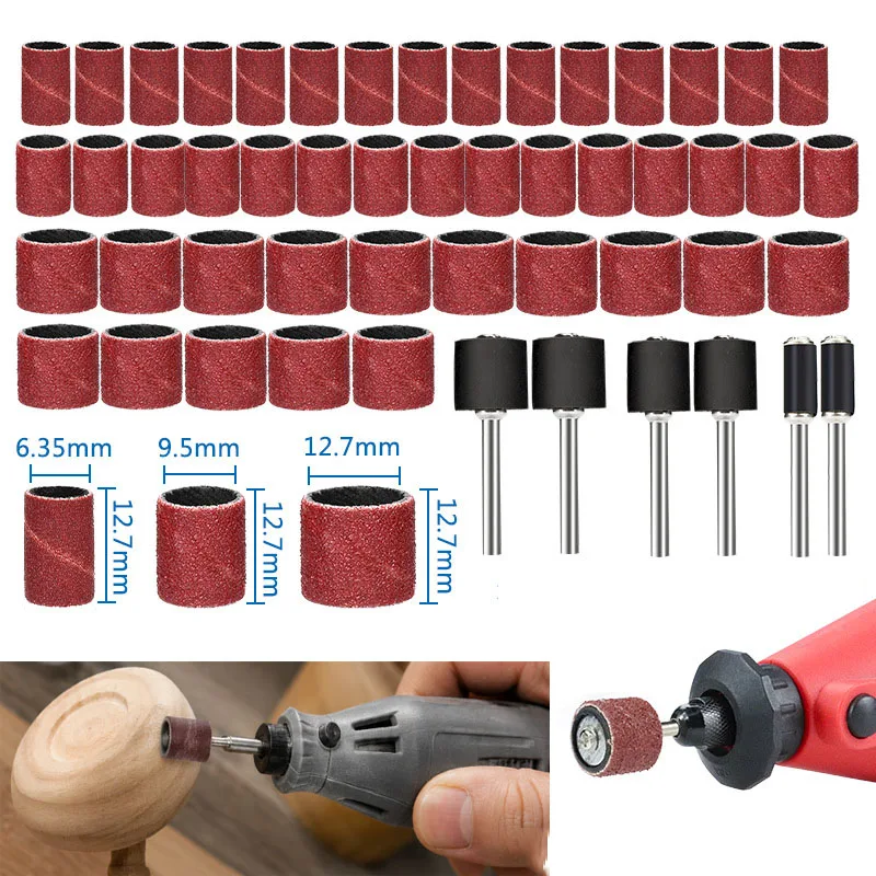 132/102/66pcs High Efficiency Wear Resistant Sanding Drum Set Durable Sand Bands Mandrel Kit,Wood Metal Rubber Mold Polishing