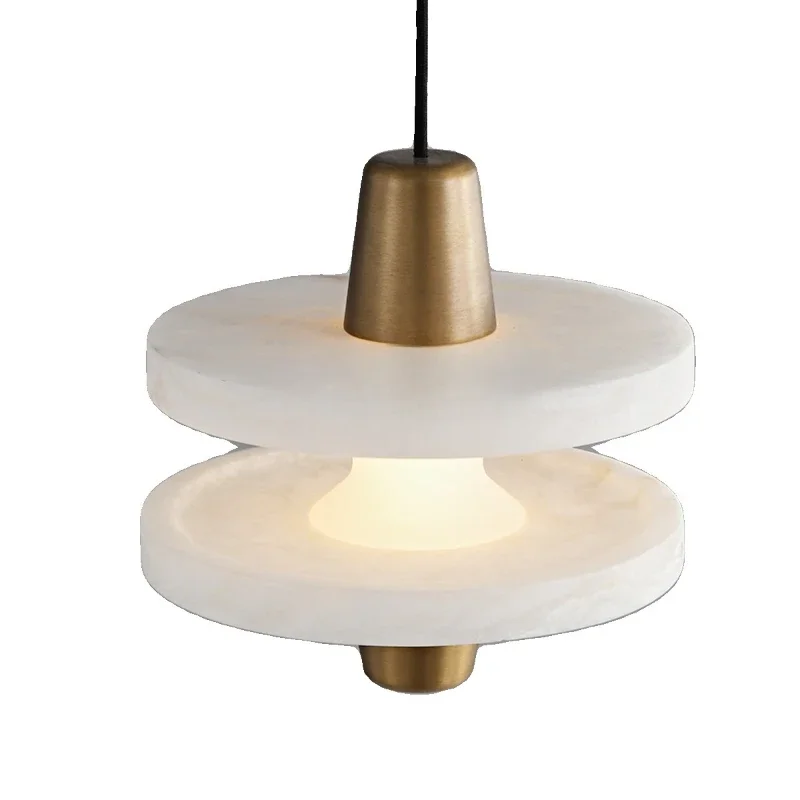 

Nordic medieval natural Spanish marble chandelier modern simple bedroom bedside lamp