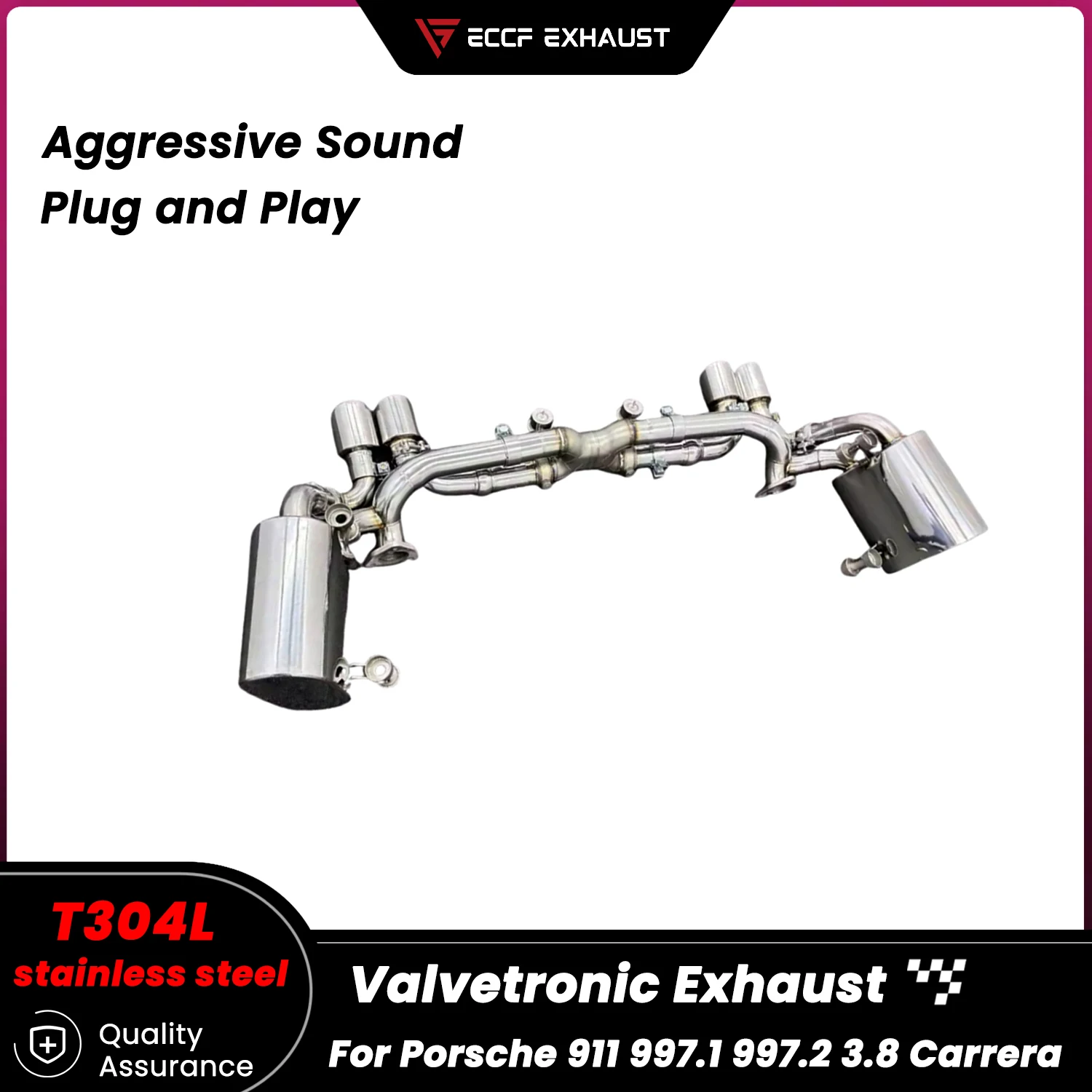 

Sporty Exhaust Sound Pneumatic Valvet Catback Exhaust For Porsche 911 997.1 997.2 3.8 Carrera Performance Upgrade