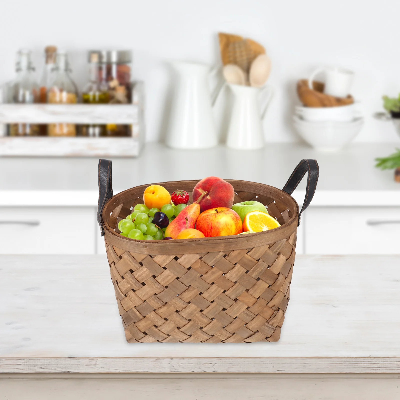 

Portable Outdoor Woven Natural Material Large Capacity Decorative Wood Chip Handmade Flower Arrangement Picnic Rustic Plant