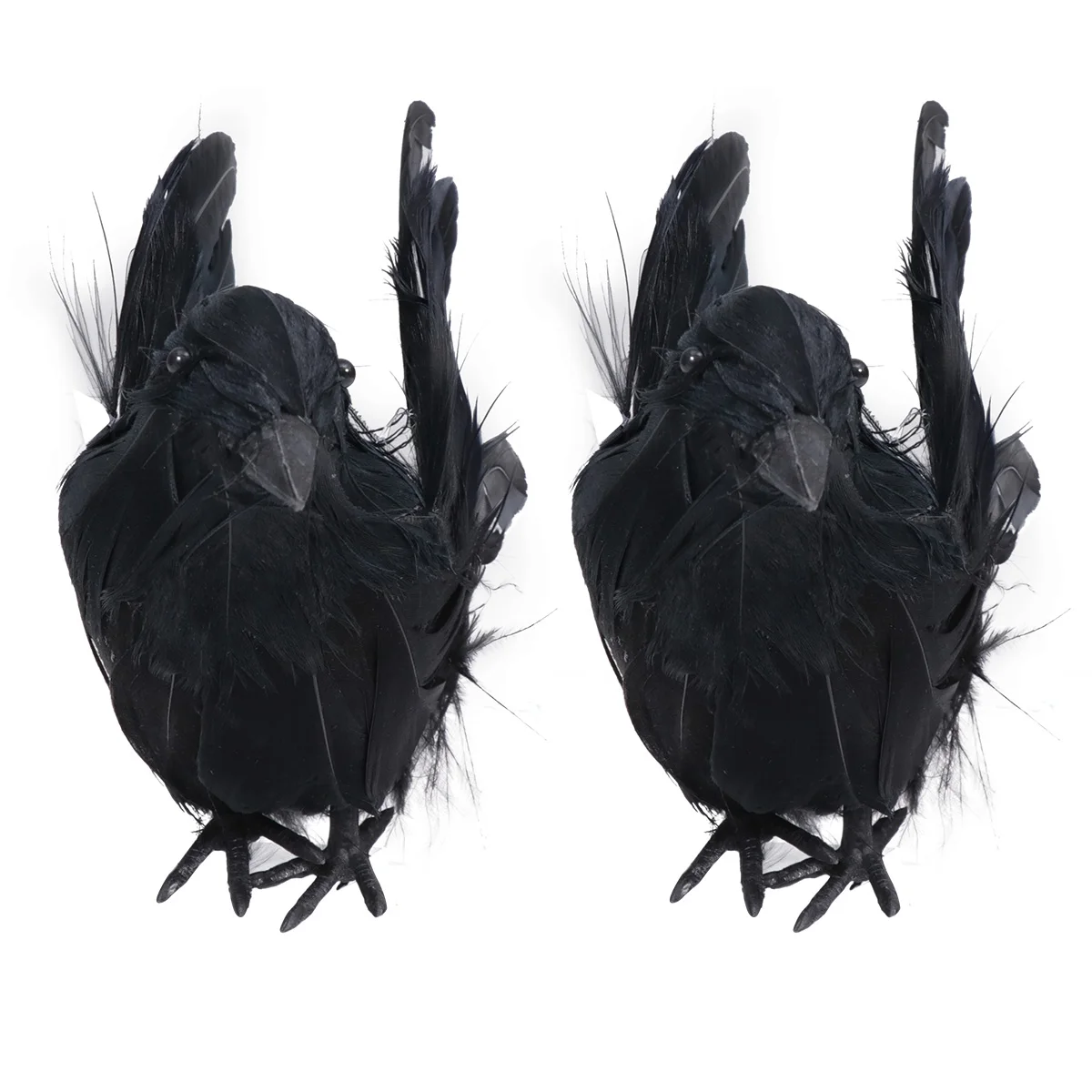 

Crow Ornament Halloween Decoration Black Faux Mini Crows Luxury Craft Eco Friendly Desktop Statue Reusable Safe Manual Artistic