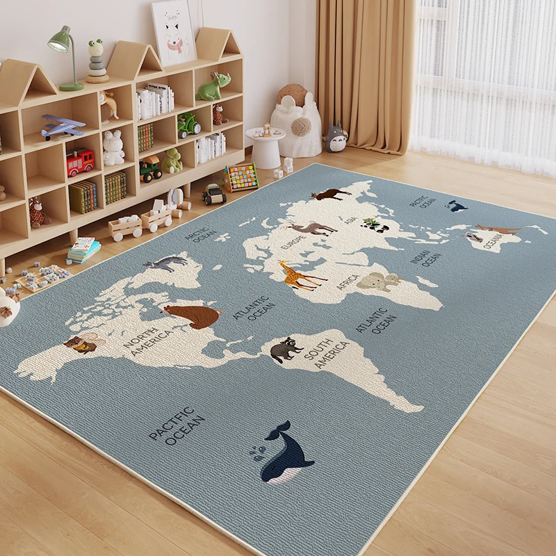 Cartoon Style Carpets for Living Room Large Area Bedroom Decor Soft Carpet Baby Crawling Floor Mat Anti-slip Washable Lounge Rug view 2