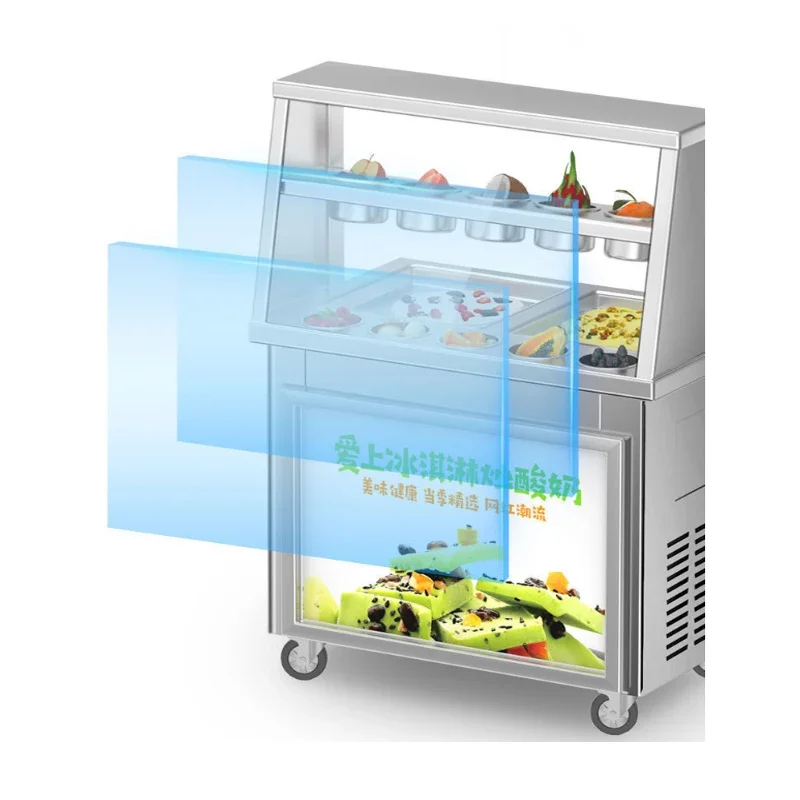 Ice Cream Frying Machine Commercial  Stall Equipment Make  Cold Drink Quick Refrigeration Rapid Defrosting Fruit Milk