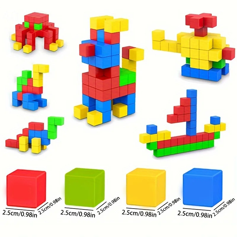 20/40pcs blocos de construção magnéticos, estimular a criatividade, presente ideal para o dia das bruxas das crianças, natal, ano novo, aniversários