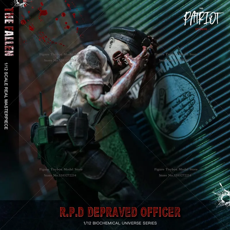 Patriot Studio New 1/12 Mini Horror Zombie Cop Soldier The Fallen Anger Open Closed Mouth Version 6