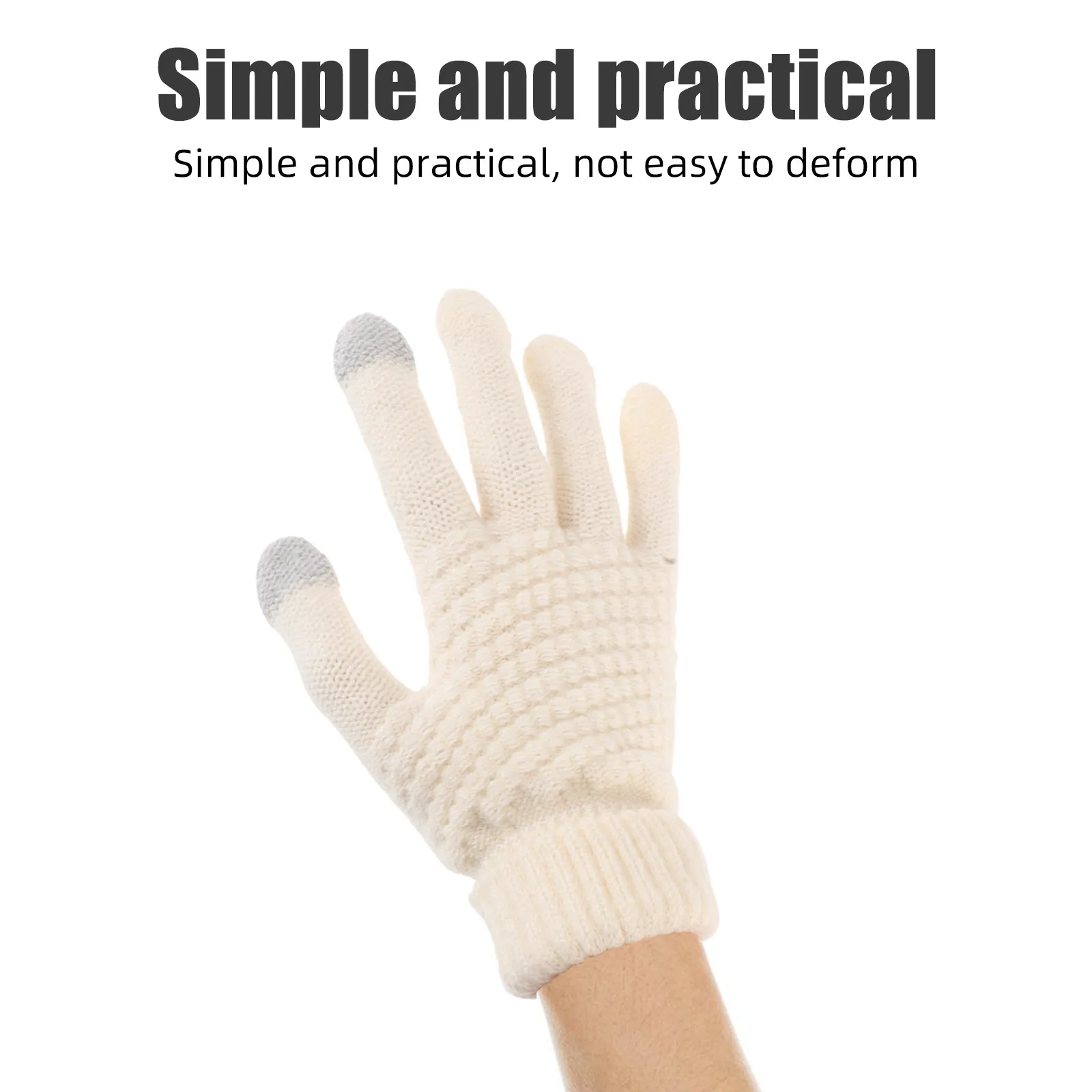 Touchscreen Knit Gloves Thickened Thermal Warm Winter Gloves for Students Outdoor Cold Weather Activities Women Mittens