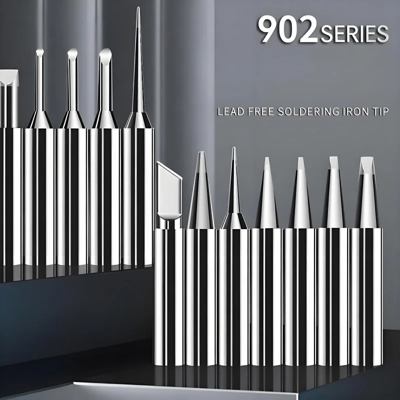 YIHUA 902 Lead-Free Soldering Tips Red Copper & Anti-Oxidation Design Fast Heating Multiple Shapes