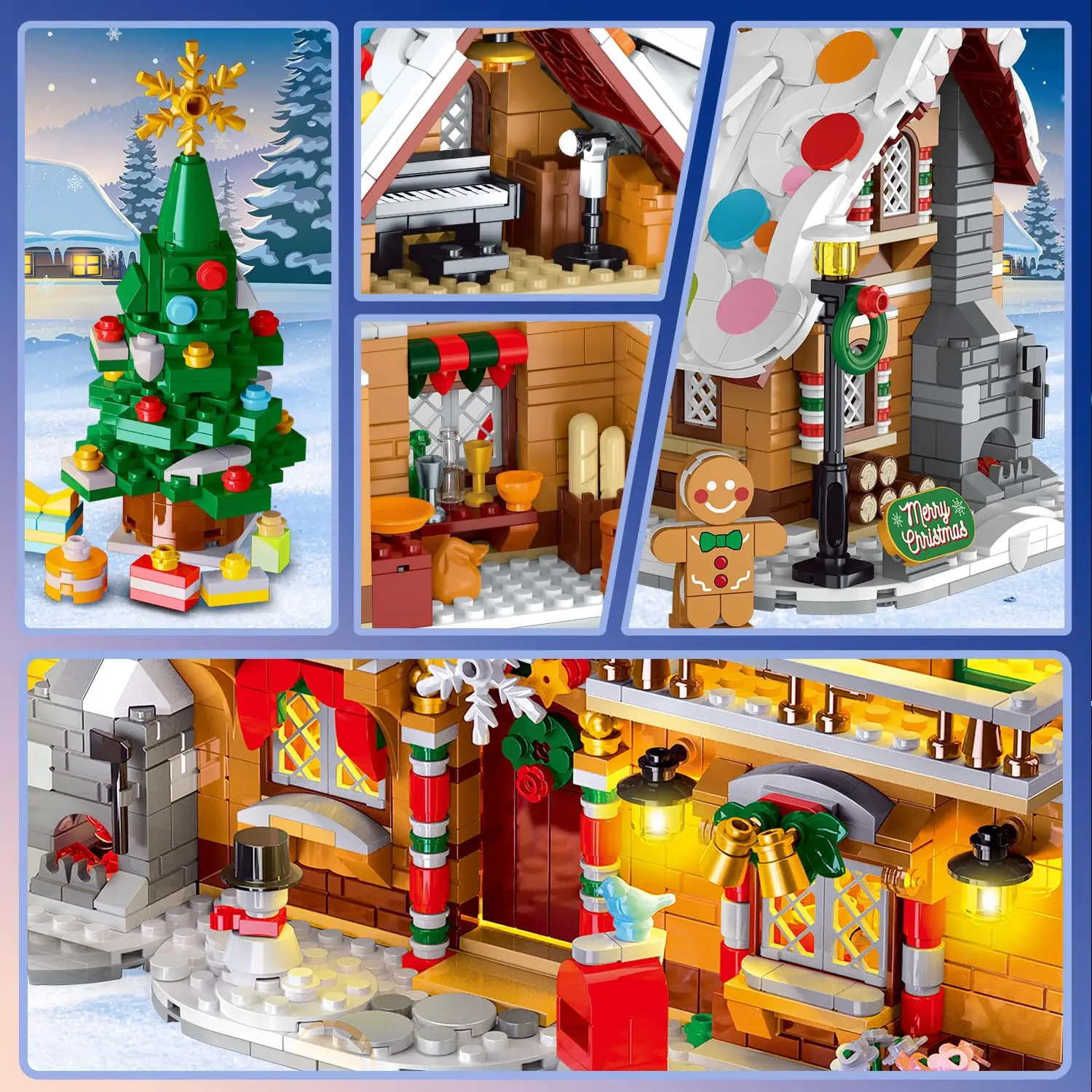 Maison de Noël en pain d'épice en briques