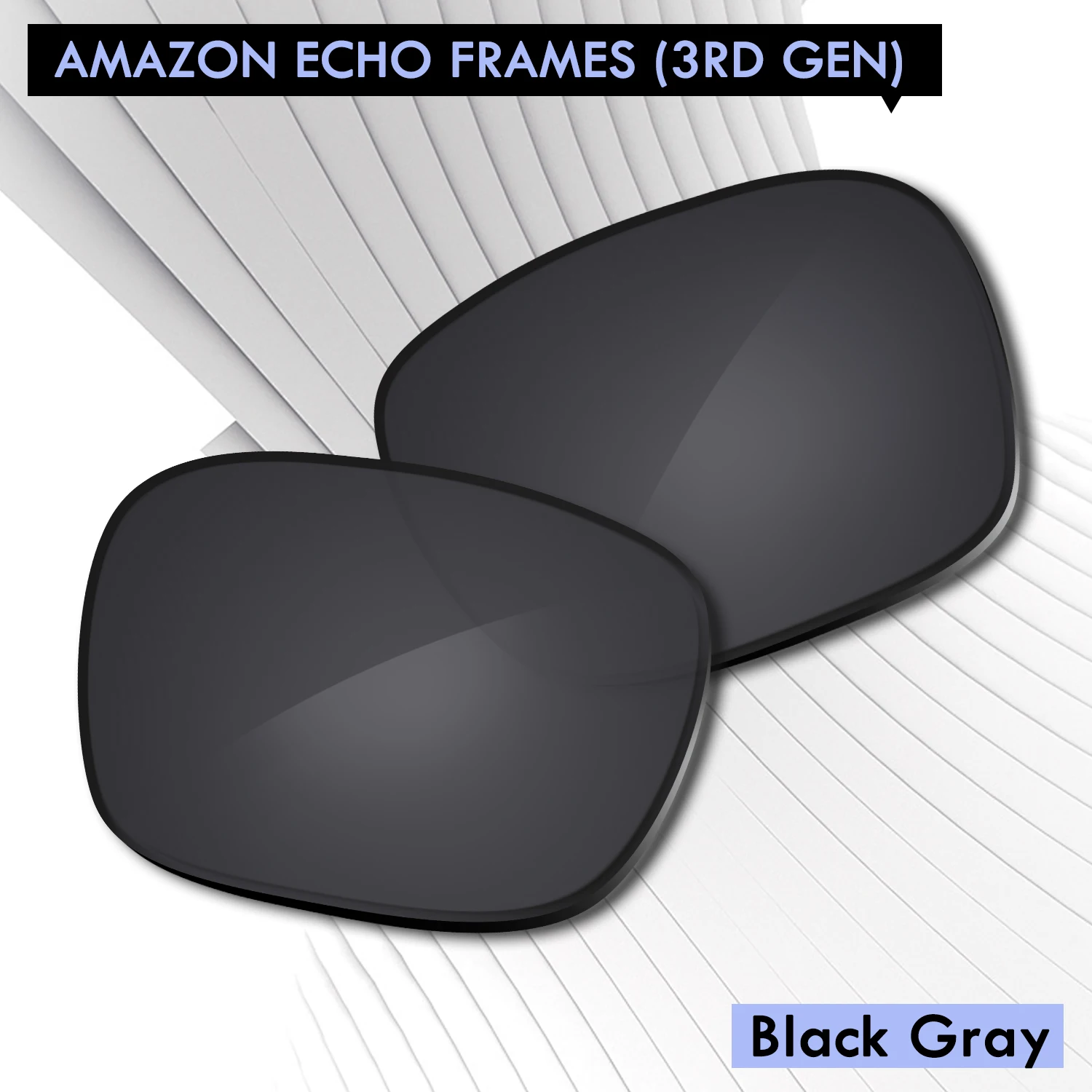TRUE Polarized Replacement Lenses for Amazon Echo Frames (3rd Gen) 55mm Sunglasses Anti-Scratch Choices