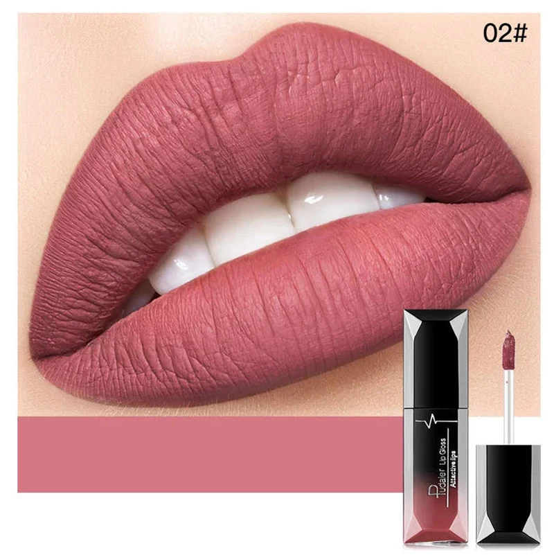 21 kolorów Matowy Aksamitny Nieprzywierający do ust Błyszczyk Wodoodporna Płynna Pomadka Nude Tint do ust Makijaż Glazura do ust Kosmetyki Czerwony Tint do ust