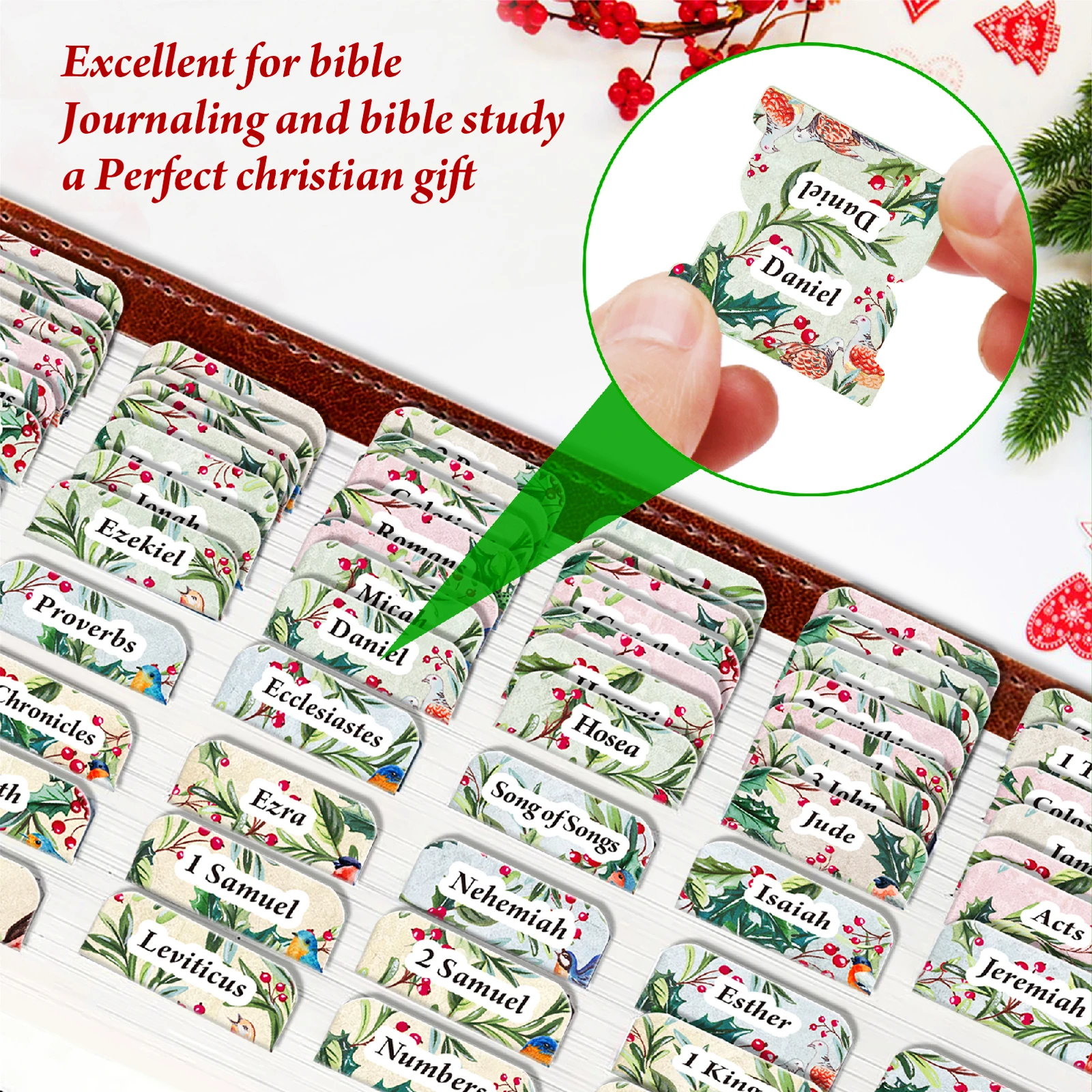 75pcs Bible Tabs for Women & Men, Laminated Bible Tabs for Study Bible, Bird Theme Bible Tabs for Easy Navigation, Simplify Your